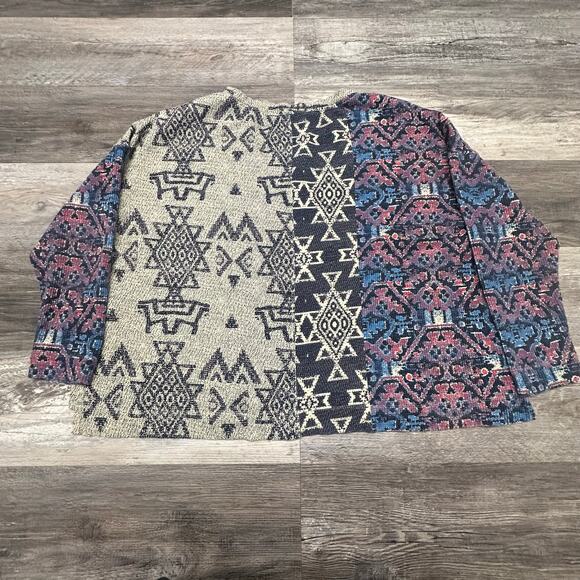 Anthropologie Pilcro Multicolor Womens XL Aztec V-Neck Thermal Sweater Geometric - Picture 3 of 11